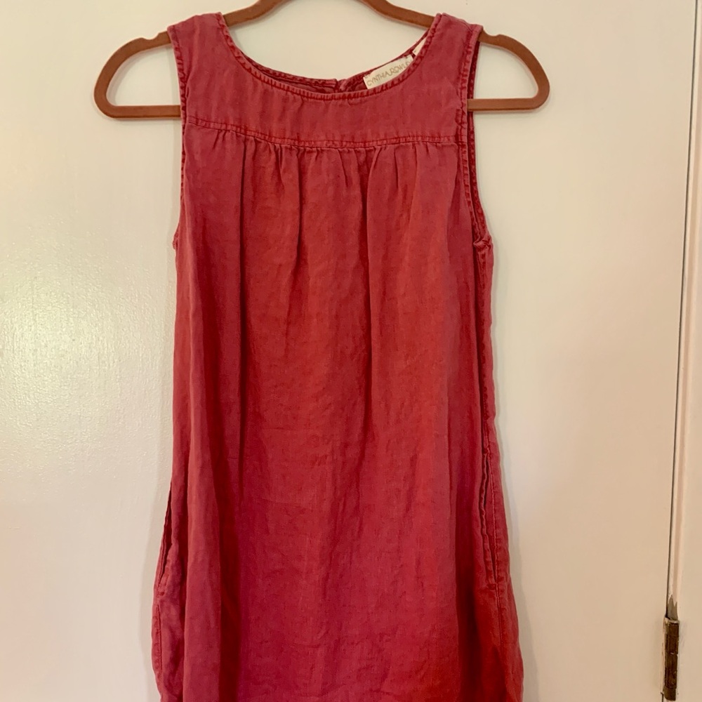 Cynthia Rowley 100% Linen Coral Casual Lightweight Dress